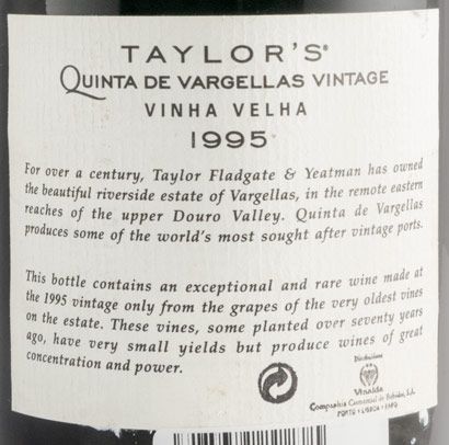 1995 Taylor's Quinta das Vargellas Vinha Velha Vintage Porto (rótulo assinado)