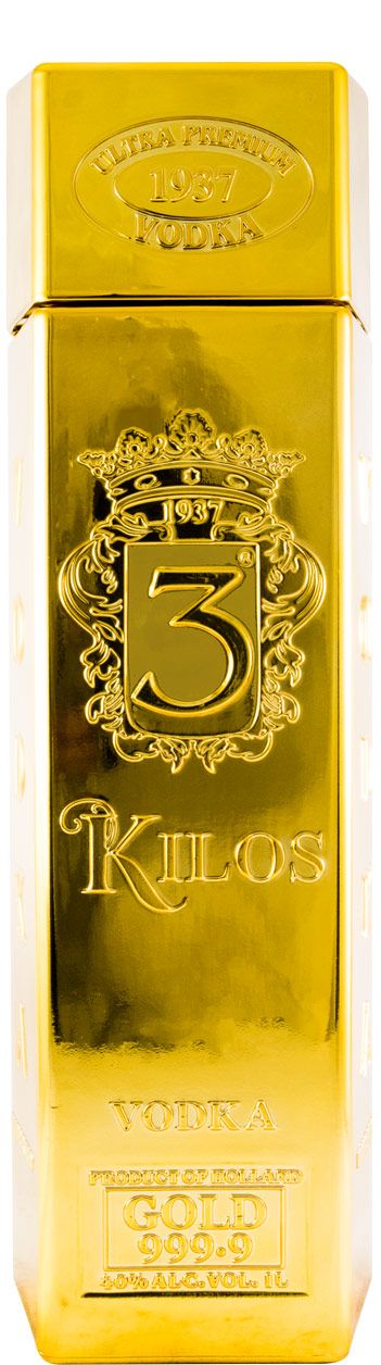Vodka 3 Kilos Gold 999.9 1L