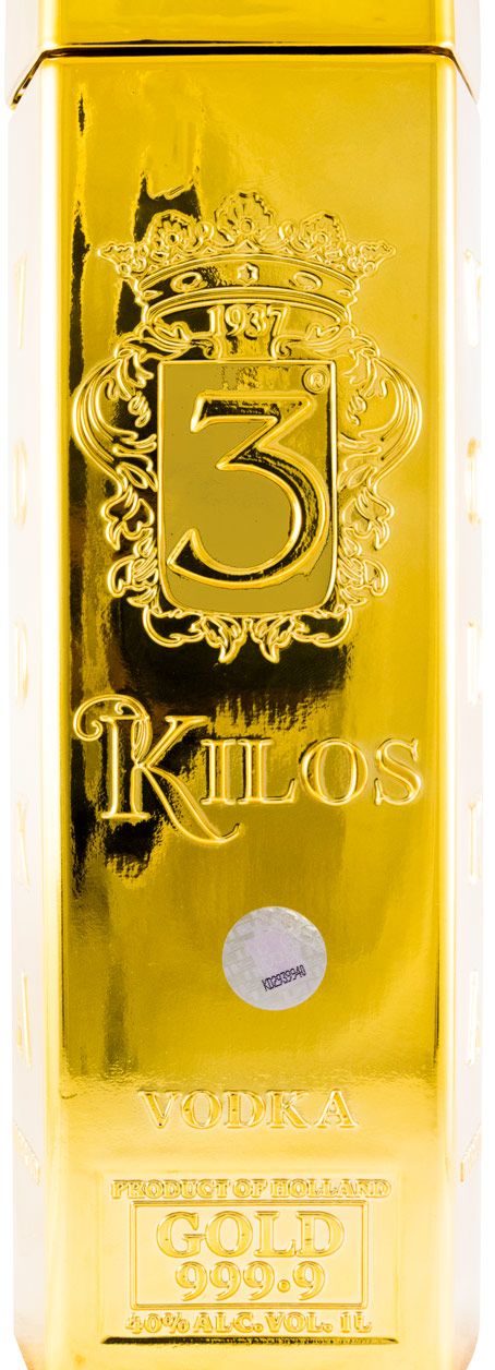 Vodka 3 Kilos Gold 999.9 1L