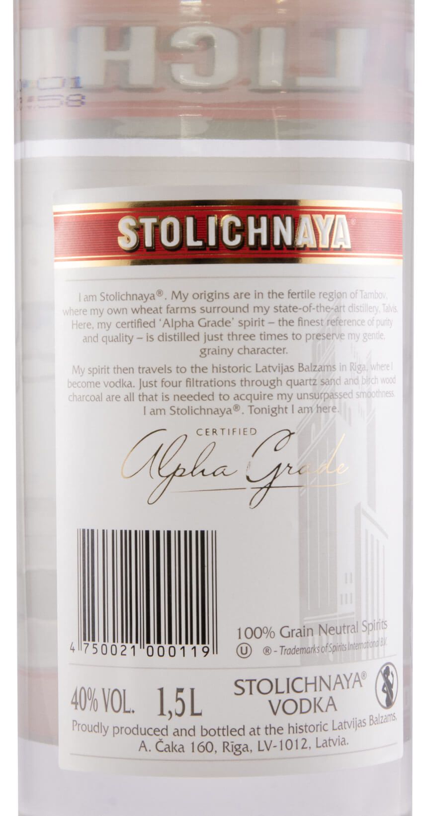 Vodka Stolichnaya 1.5L