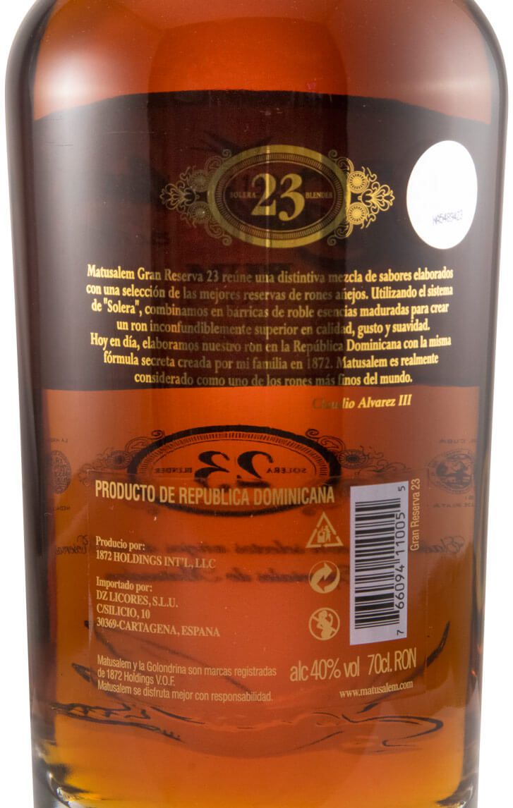 Rum Matusalem Gran Reserva 23 anos
