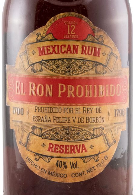 Rum El Ron Prohibido Solera Blended 12 years
