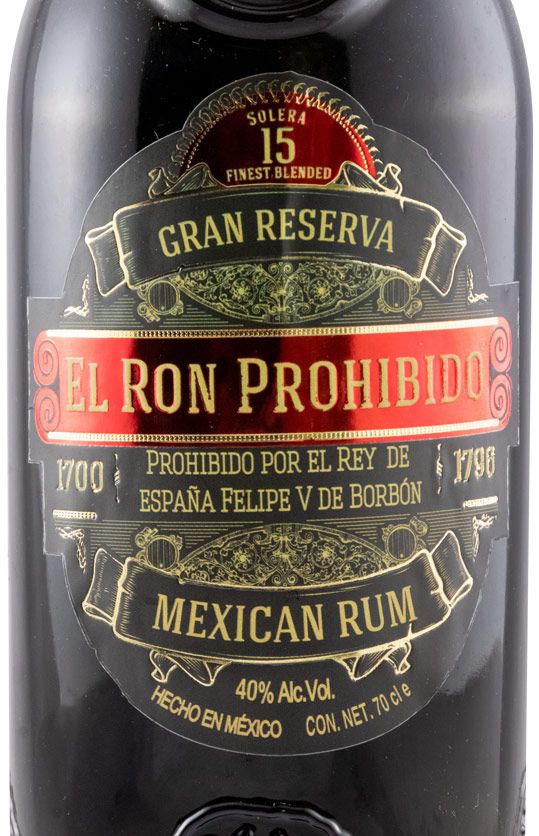 Rum El Ron Prohibido Reserva Mexican 15 anos