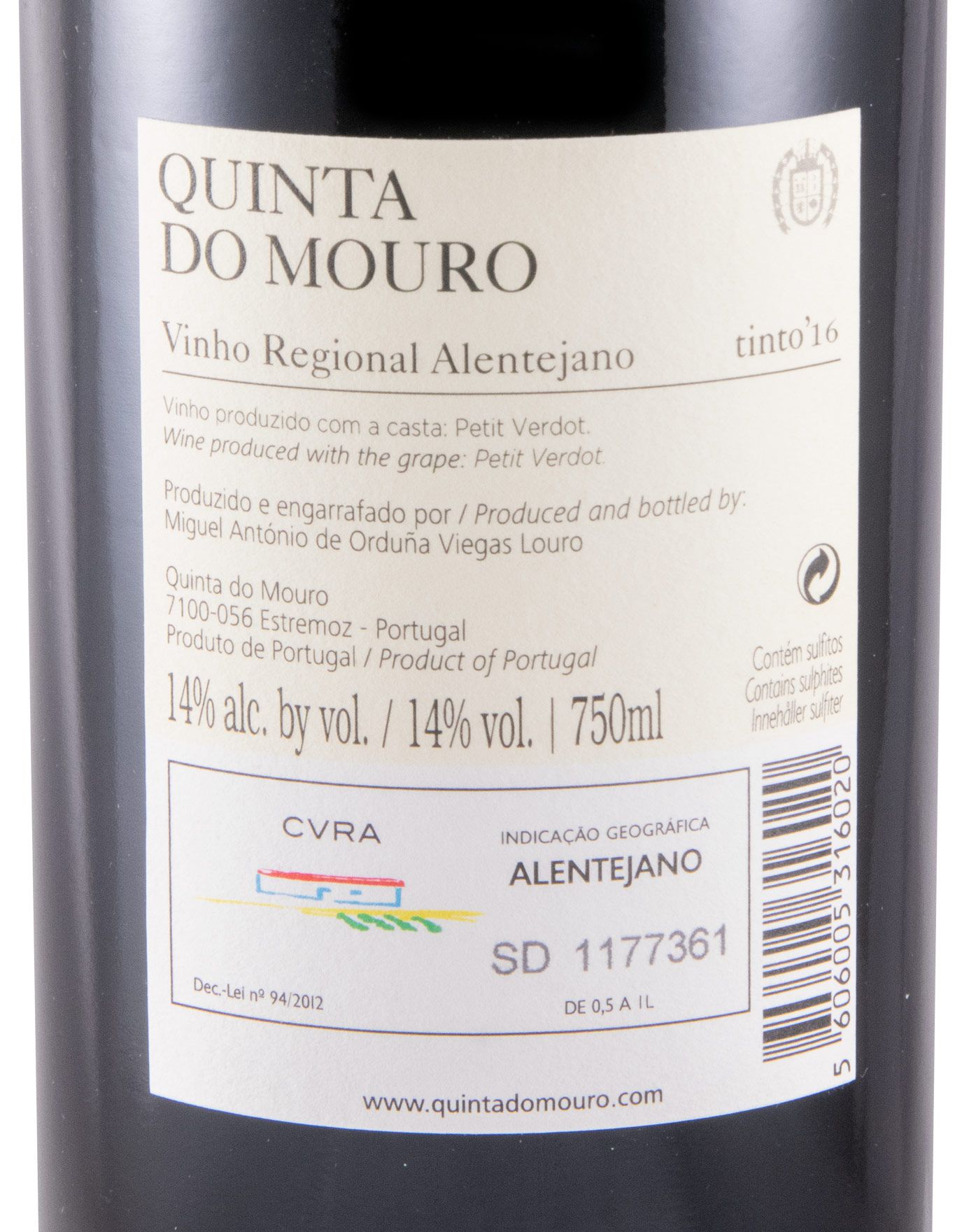 2016 Quinta do Mouro Petit Verdot tinto