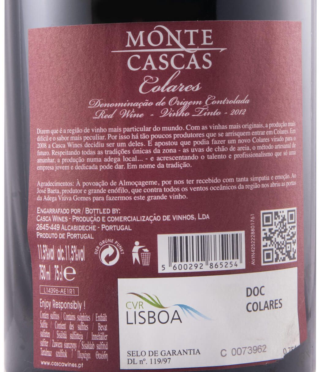 2012 Monte Cascas Colares Ramisco красное