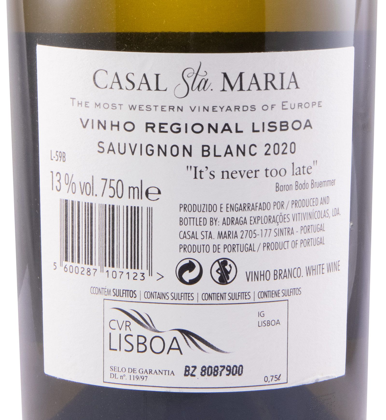 2020 Casal Sta. Maria Sauvignon Blanc branco