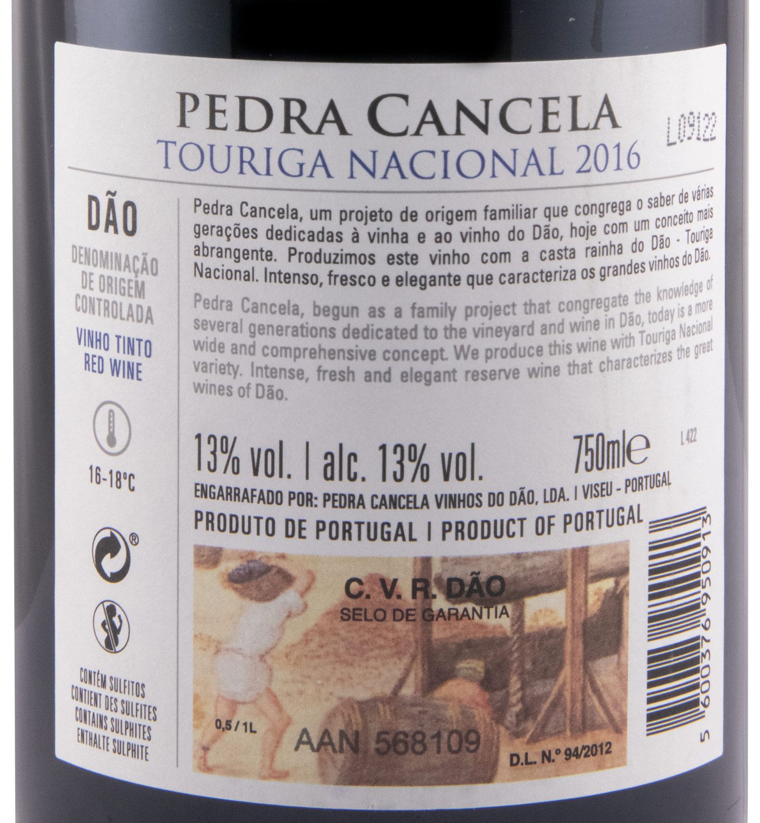 2016 Pedra Cancela Touriga Nacional tinto