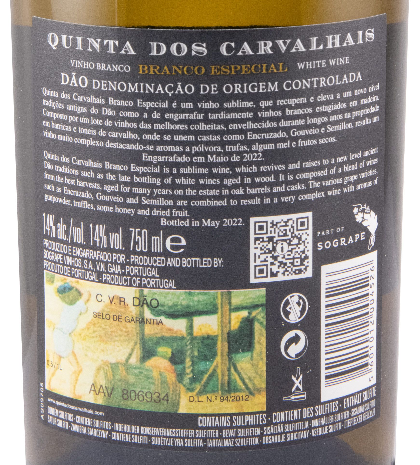 Quinta dos Carvalhais Branco Especial white (bottled in 2022)