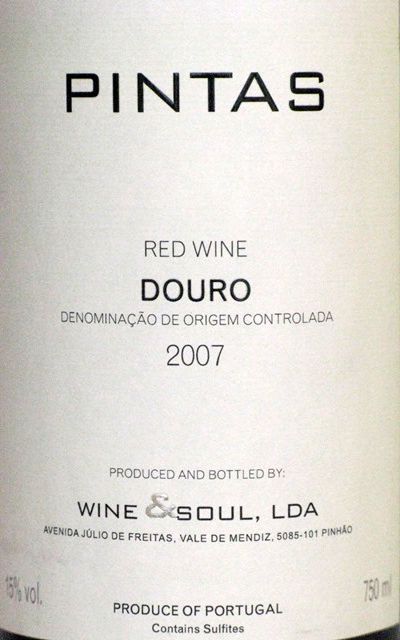 2007 Wine & Soul Pintas red