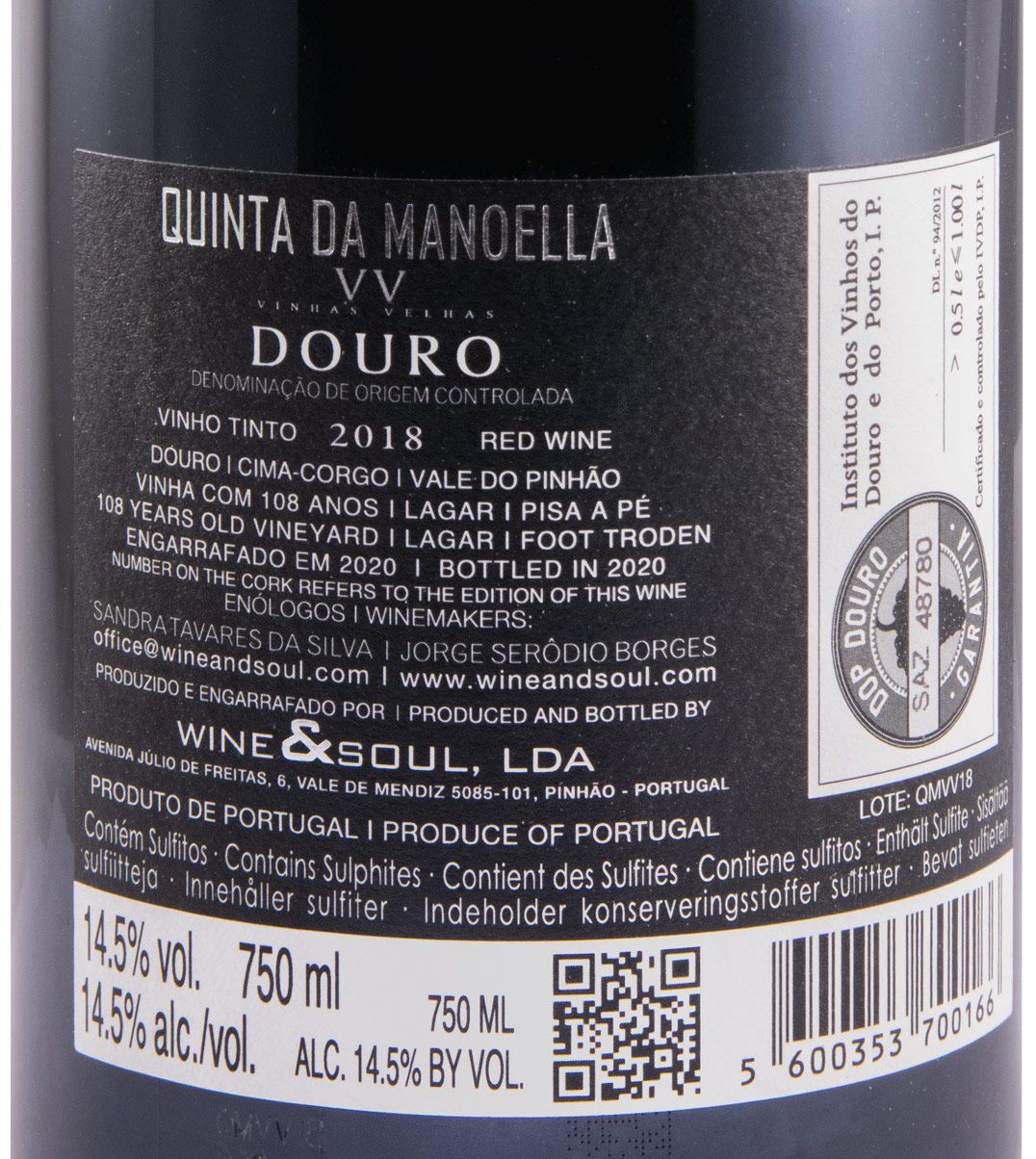 2018 Wine & Soul Quinta da Manoella Vinhas Velhas tinto