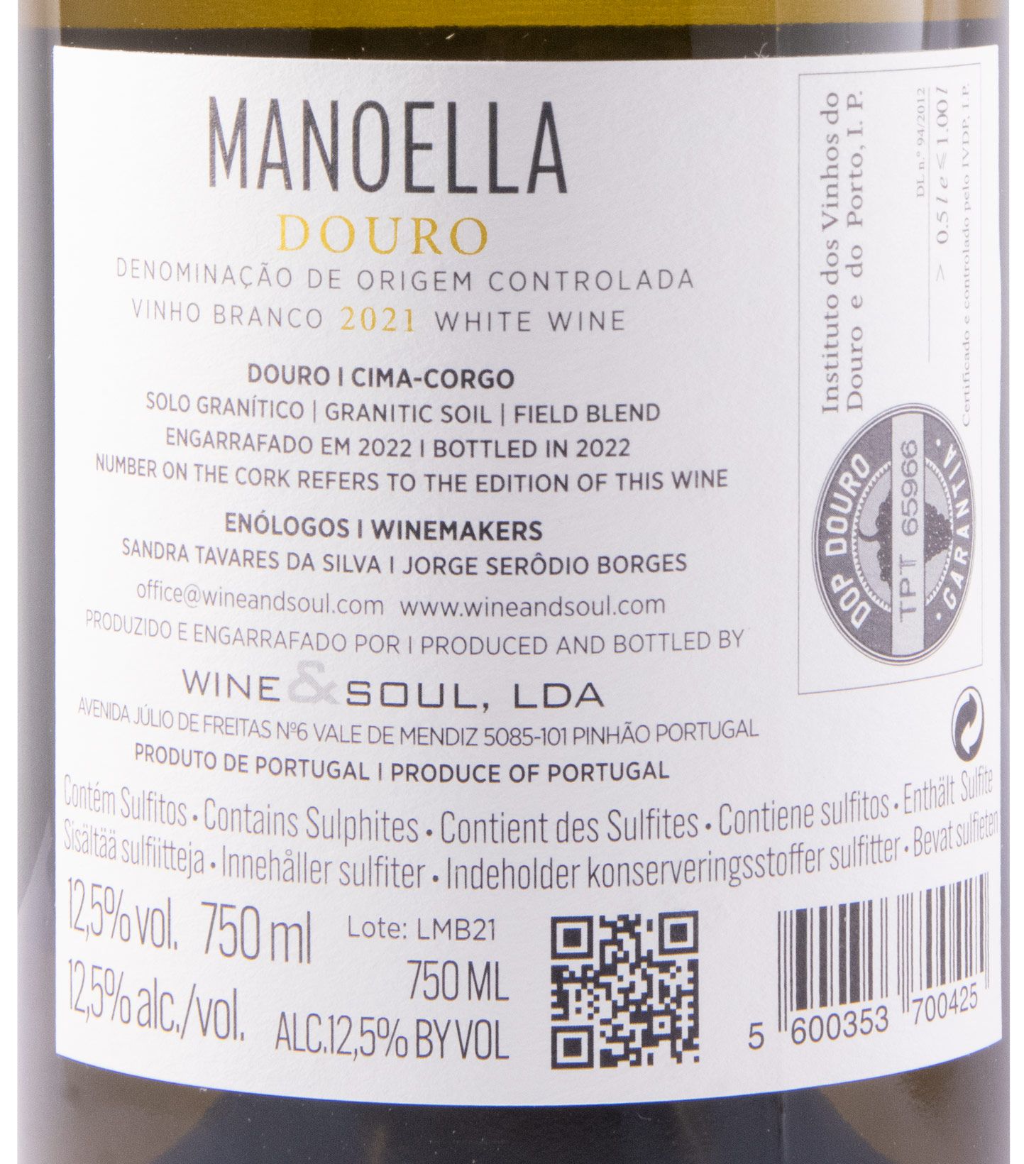 2021 Wine & Soul Manoella white