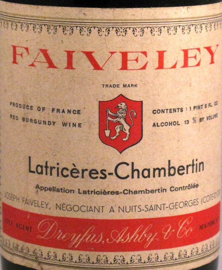 1973 Domaine Faiveley Grand Cru Latricières-Chambertin tinto