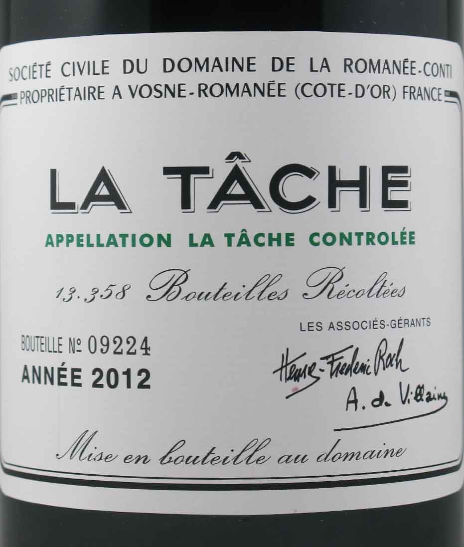 2012 Domaine de la Romanée-Conti La Tâche tinto