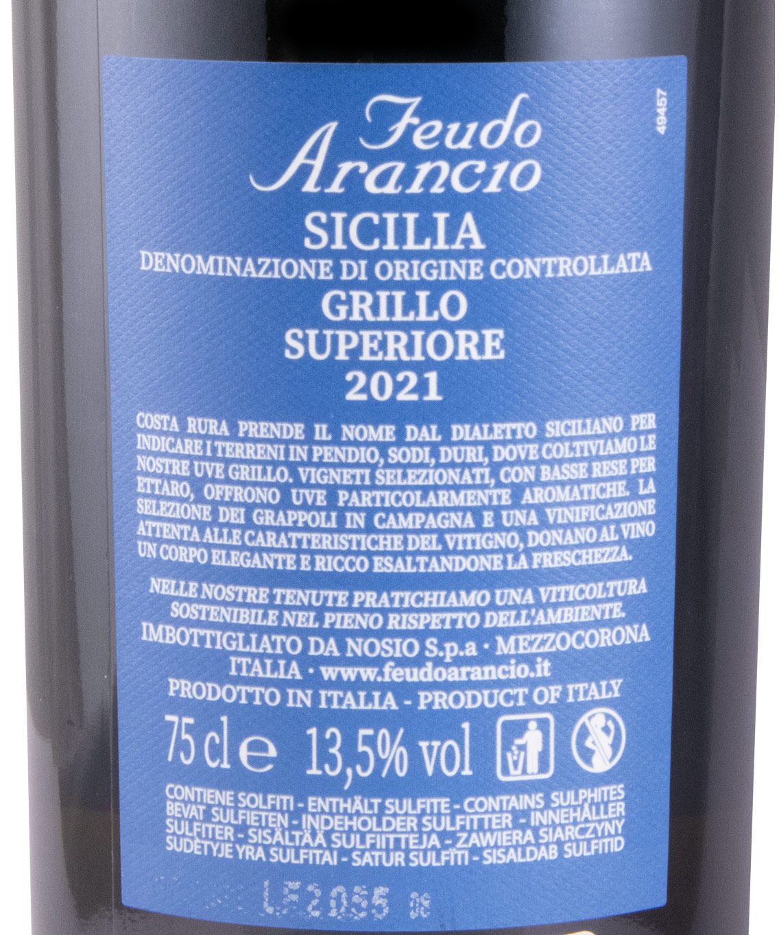 2021 Feudo Arancio Costa Rura Grillo Superiore branco