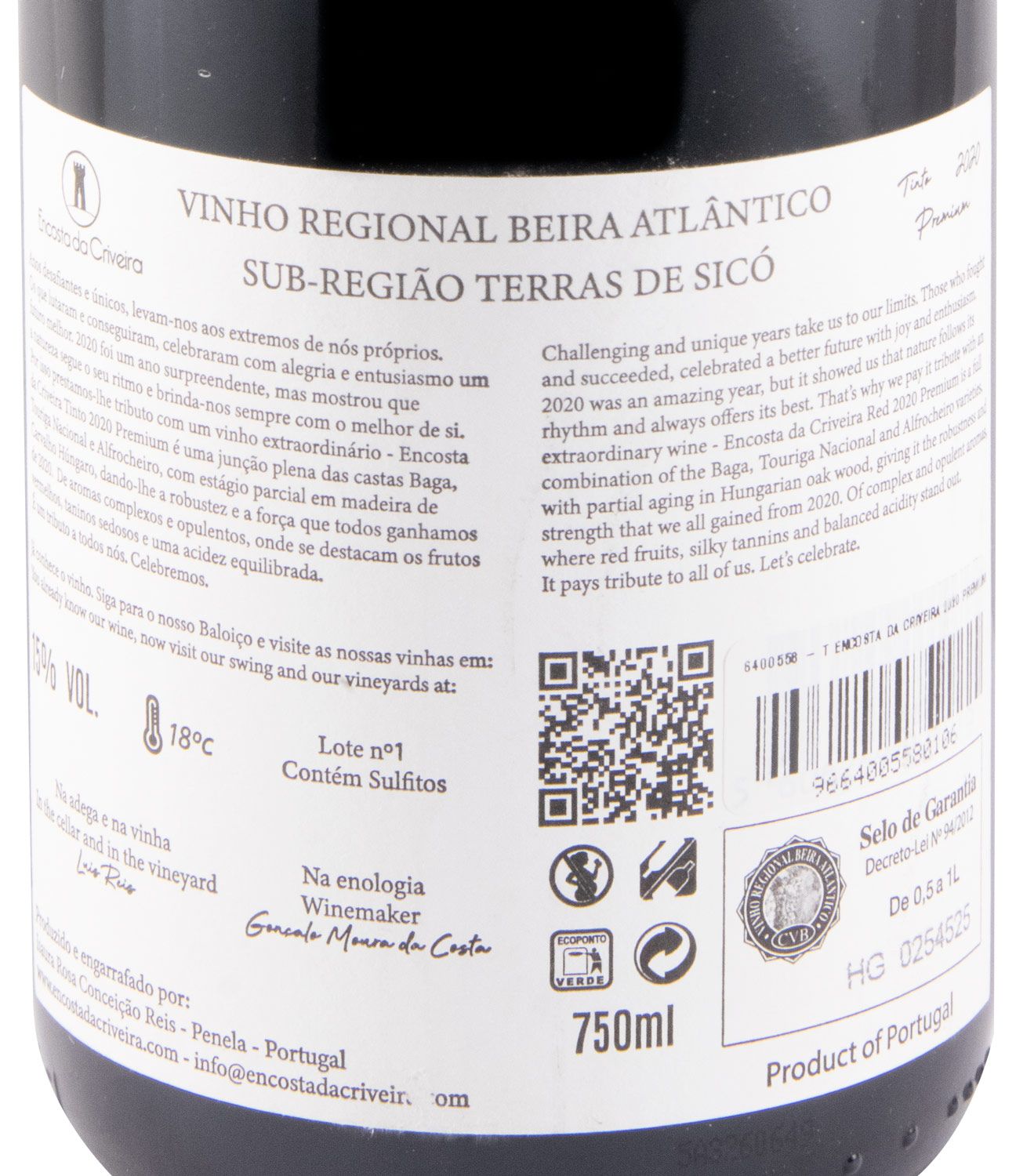 2020 Encosta da Criveira Terras de Sicó Premium tinto