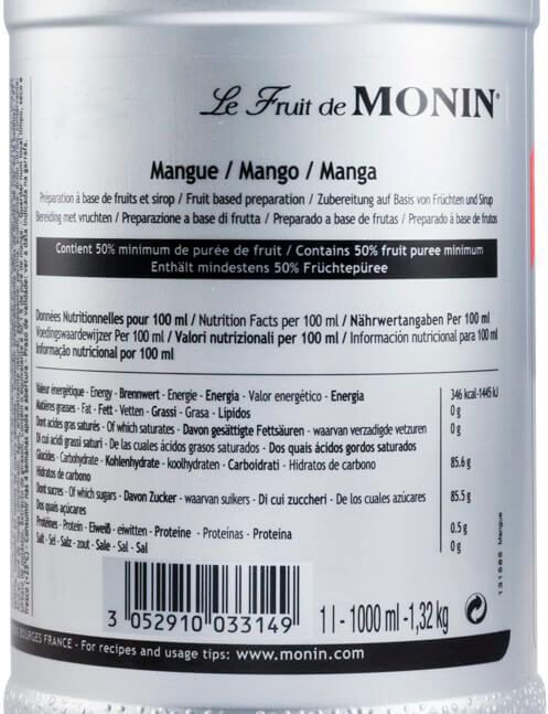 Fruit Puree Mango Monin Manga 1L