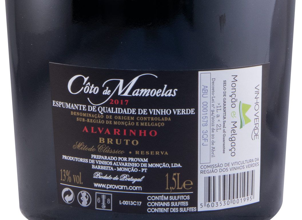 2017 Sparkling Wine Côto de Mamoelas Alvarinho Reserva Brut 1.5L