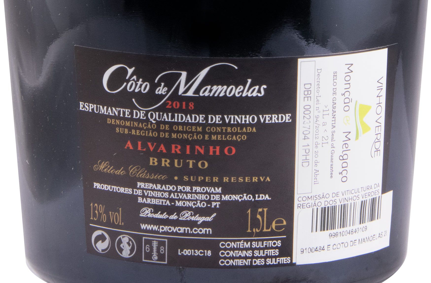 2018 Sparkling Wine Côto de Mamoelas Alvarinho Super Reserva Brut white 1.5L