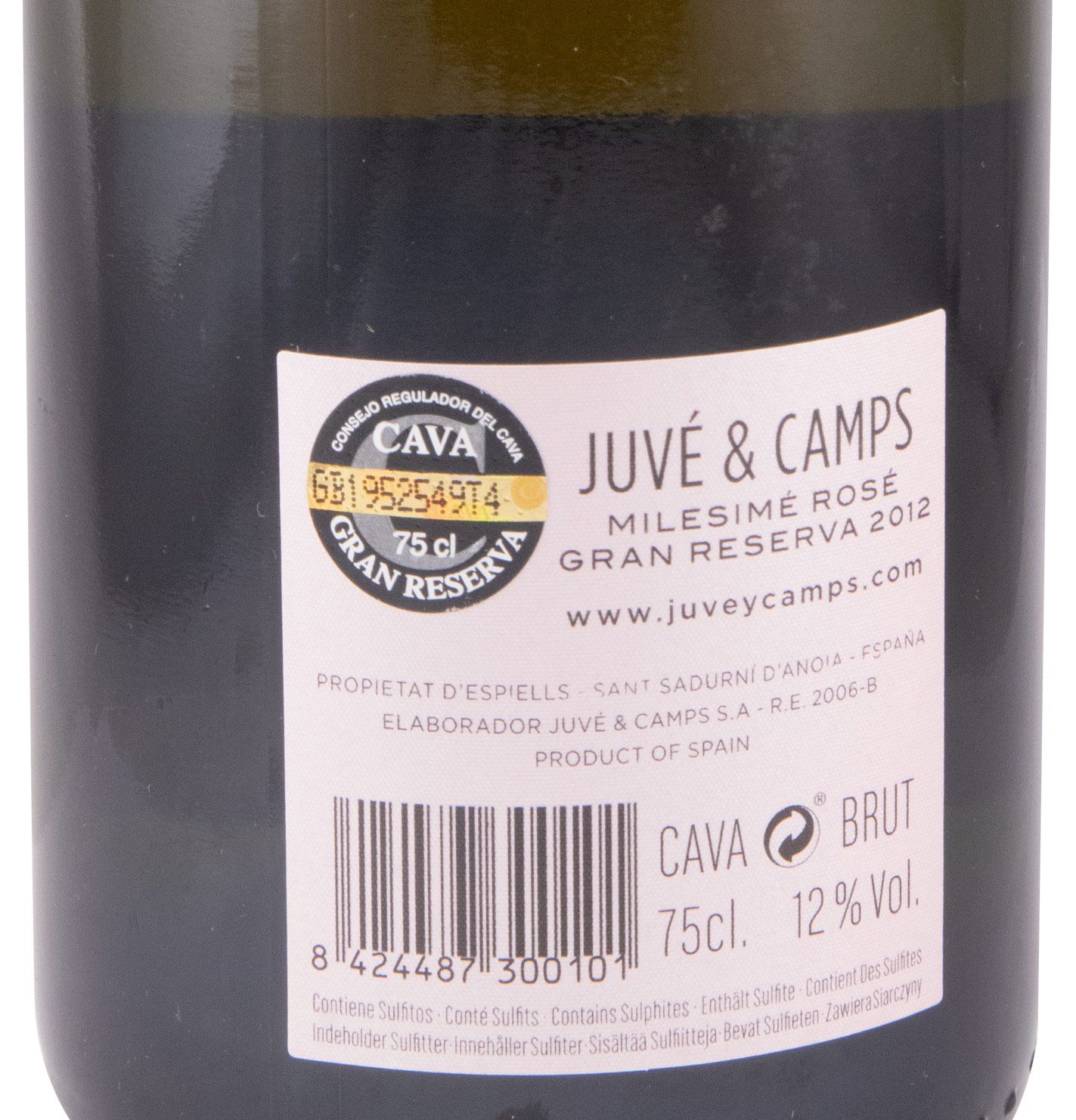 2012 Sparkling Wine Cava Juvé & Camps Millésime Gran Reserva Brut rosé