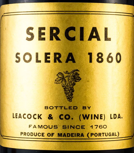 1860 Madeira Leacock's Sercial Solera (rótulo em papel)