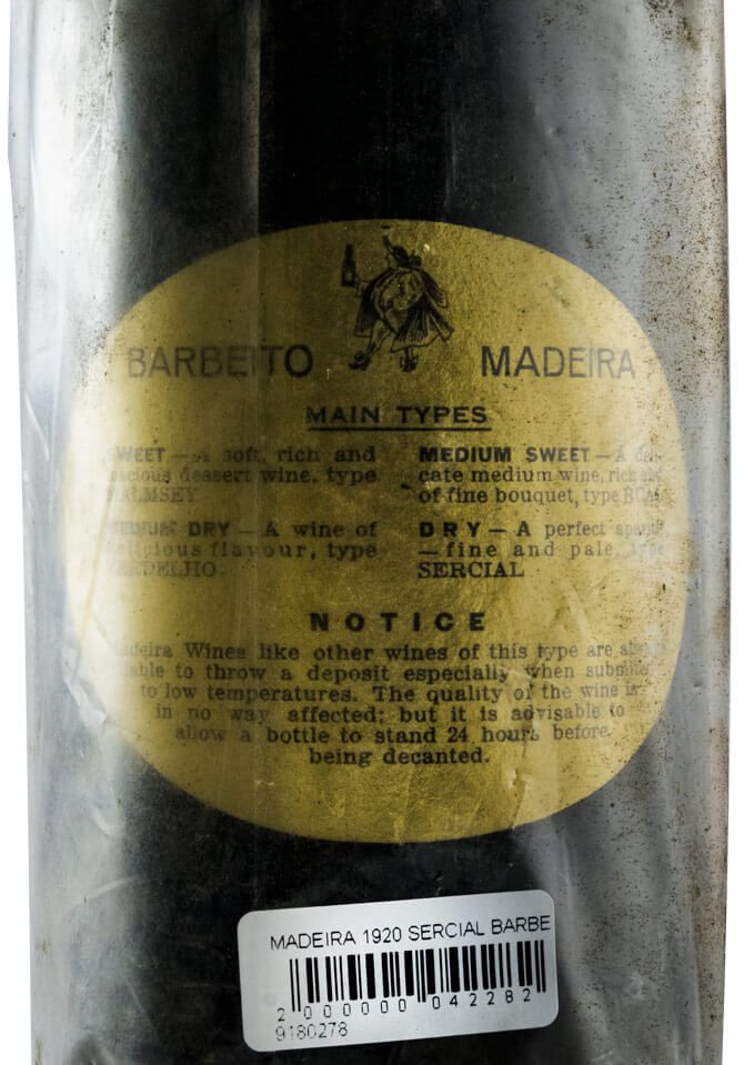 1920 Madeira Barbeito Sercial
