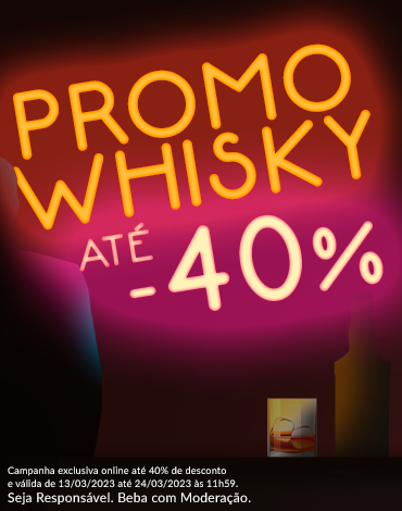 Até 40% de desconto em Whisky